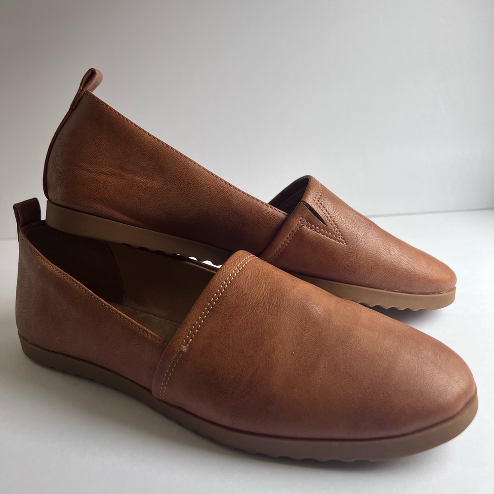 STYLE & CO Nouraa Womens Slip-On Flats, Coffee, Faux-Leather , Size 8.5M